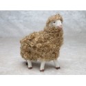 Schaf stehend mit Wolle beige 6 cm