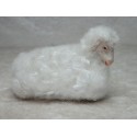 Schaf liegend mit Wolle weiß 5 cm