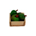 Holzkiste mit Äpfeln grün 2cm