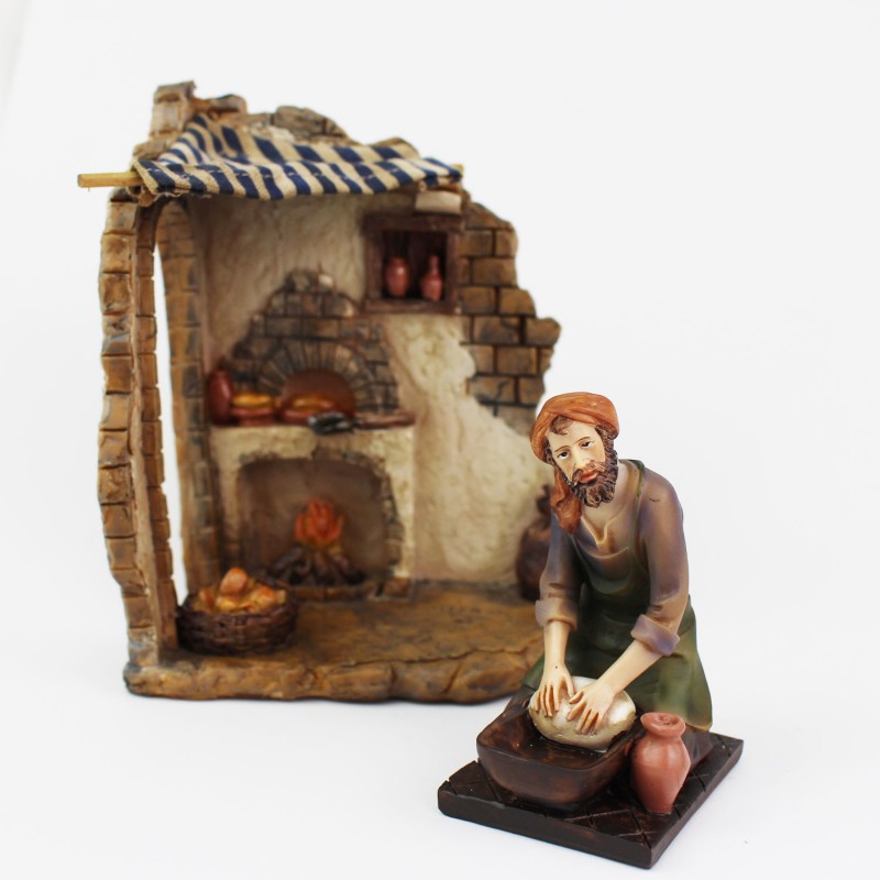 Bäcker und Bäckerei 14,5cm kaufen | Krippen Gebäude