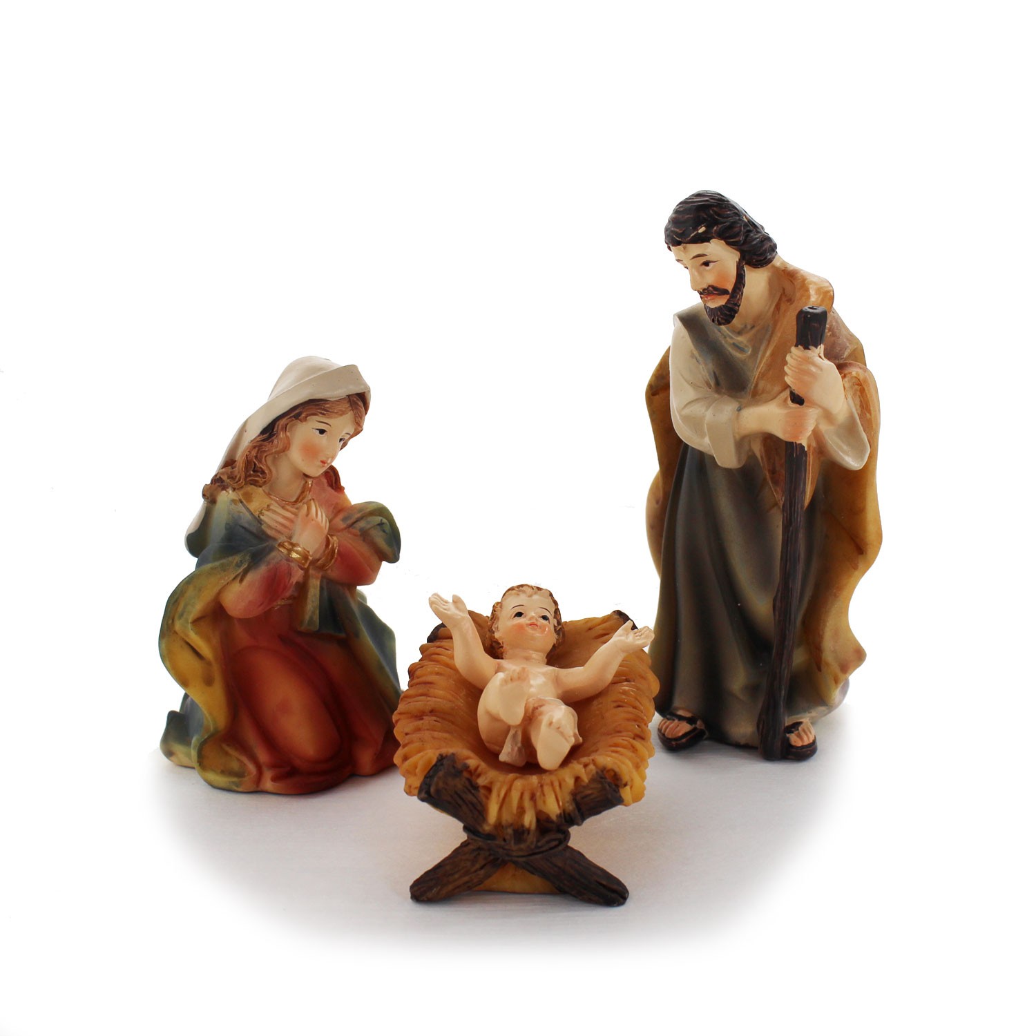 Krippenfiguren Krippenblock Heilige Familie im 2er Set mit Magnet 