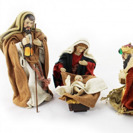 Heilige Familie Figur Maria Josef Kind Christus Puppenstube Miniatur 1:12 3,2cm 