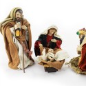 Heilige Familie 12 cm, Krippenfiguren Set mit Kleidung