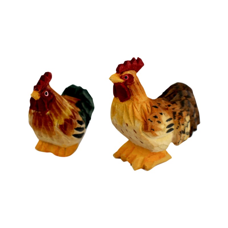 T026 Hühnergruppe 5tlg Hühner 3-5cm Krippenzubehör Tierfiguren Krippenfiguren 