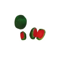 Melone mit 3 Melonenstücke 1,5 cm