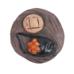 Zubehör Tonplatte Korb mit Obst und Brot